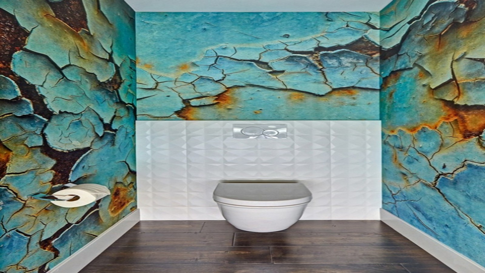 Eye-Popping Bathroom with Geberit in-wall system designed by Nar Bustamante won second place in 2018 NKBA powder room design category Eye-Popping Bathroom with Geberit in-wall system designed by Nar Bustamante won second place in 2018 NKBA powder room design category