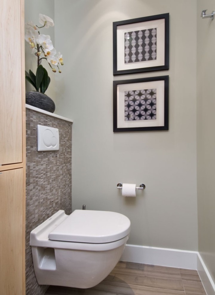 Main bath in a back-to-back bathroom setup designed by Susan Ozipko