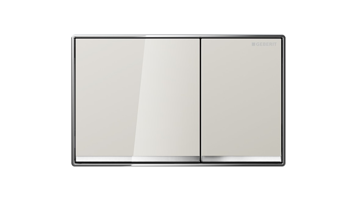 Omega60 flush plate in sand grey glass