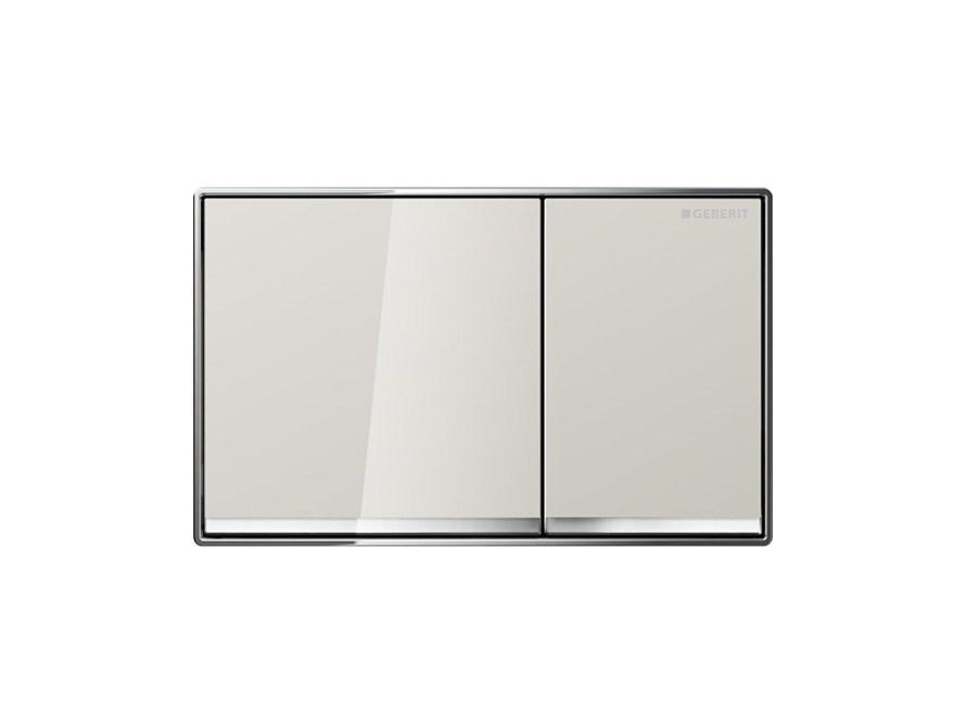 Omega60 flush plate in sand grey glass Omega60 flush plate in sand grey glass