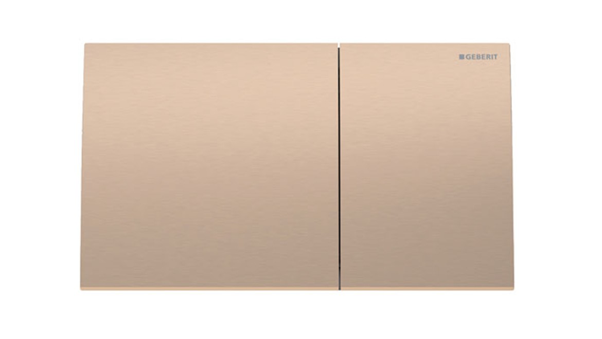 Sigma70 flush plate in brushed red gold finish Sigma70 flush plate in brushed red gold finish