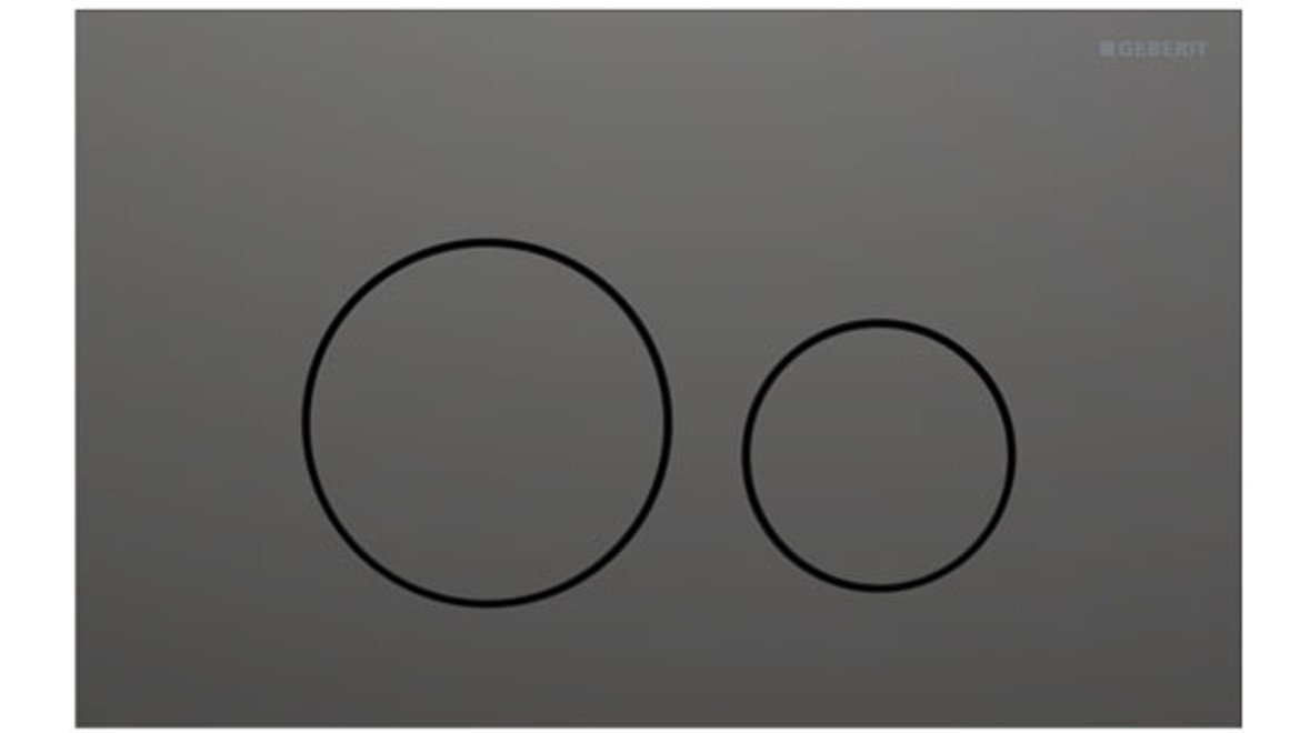 Sigma20 Round flush plate in matte black with polished black accent Sigma20 Round flush plate in matte black with polished black accent
