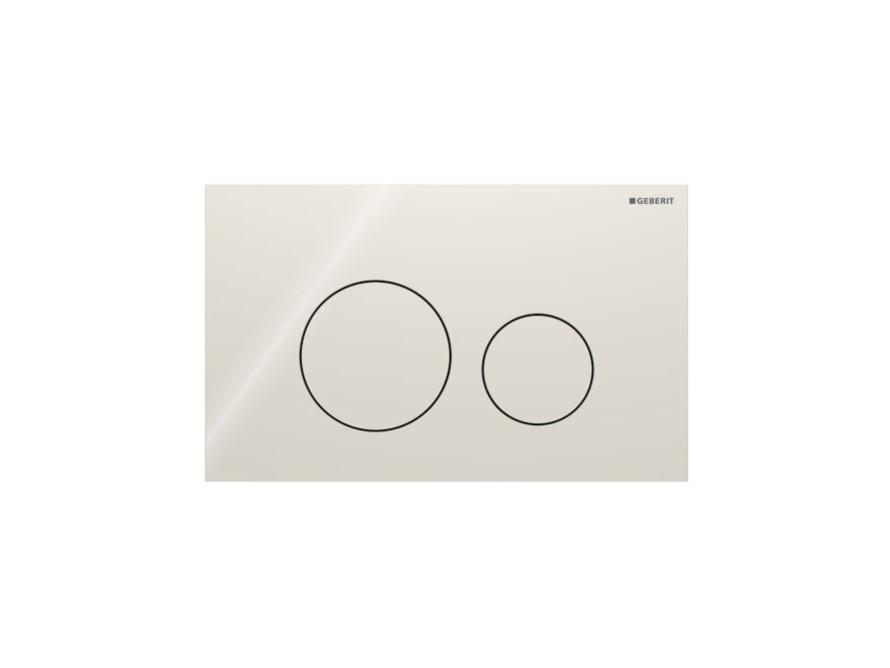 Sigma40 Round flush actuator plate in sand grey glass Sigma40 Round flush actuator plate in sand grey glass