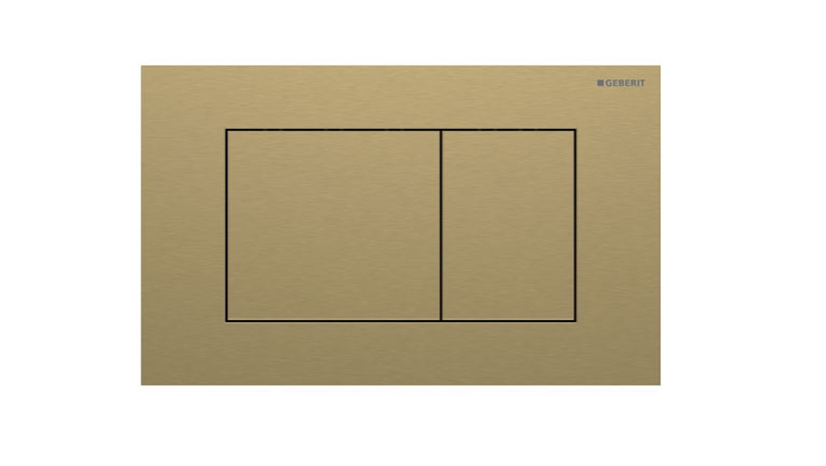 Sigma40 Square flush actuator plate in brushed brass finish Sigma40 Square flush actuator plate in brushed brass finish