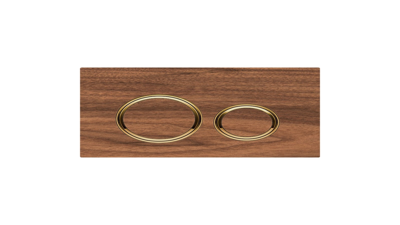 Sigma50 Round flush plate in black walnut finish with brass accents Sigma50 Round flush plate in black walnut finish with brass accents