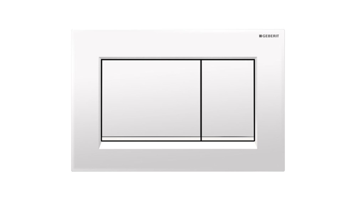 Sigma30 dual flush plate in matte chrome with polished chrome accent Sigma30 dual flush plate in matte chrome with polished chrome accent