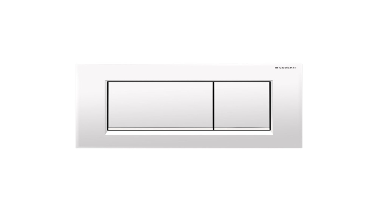 Sigma20 Square dual flush plate in gloss white with matte white accent Sigma20 Square dual flush plate in gloss white with matte white accent