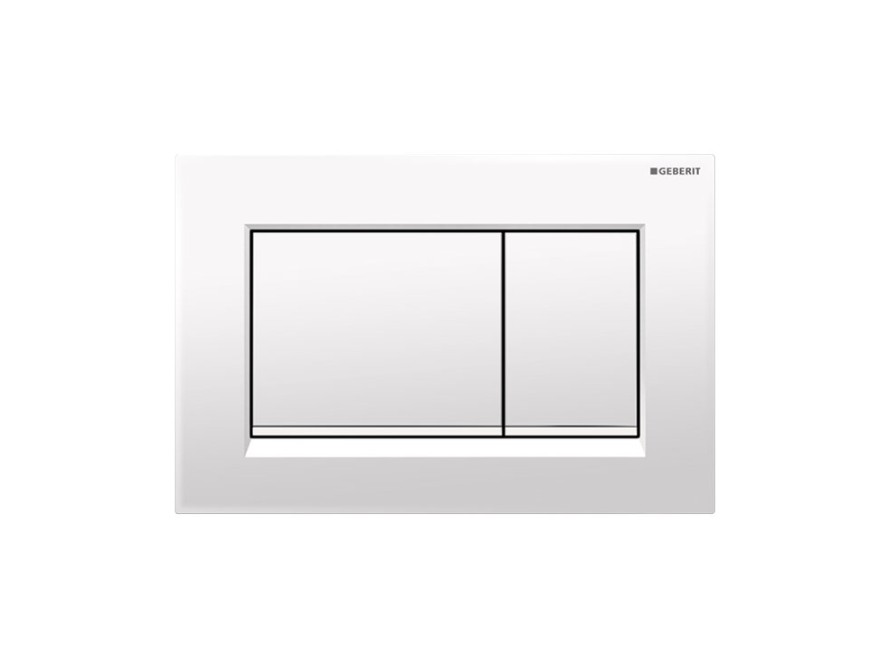 Sigma20 Square dual flush plate in gloss white with matte white accent