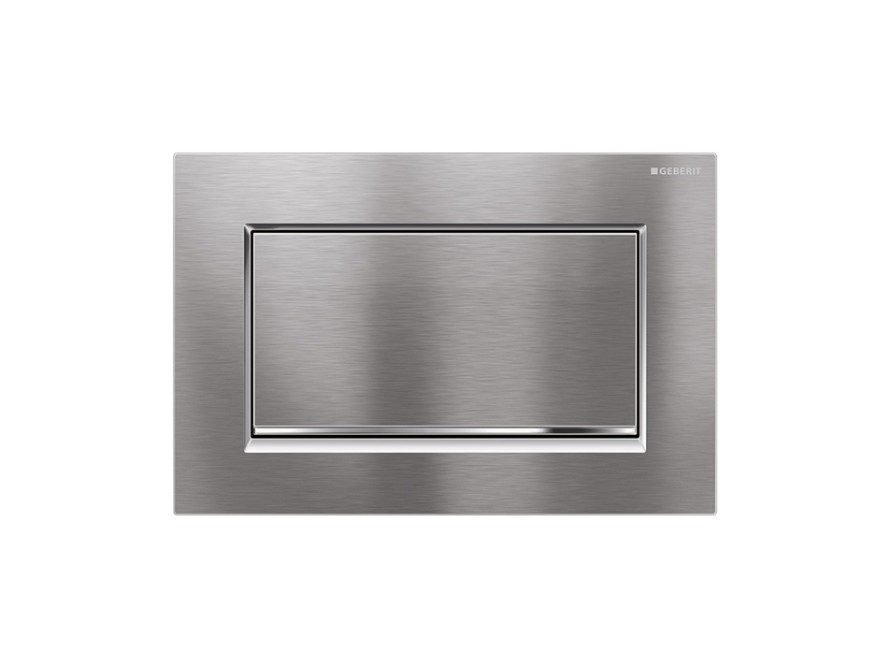 Sigma10 Square flush plate in polished chrome with brushed chrome accent Sigma10 Square flush plate in polished chrome with brushed chrome accent