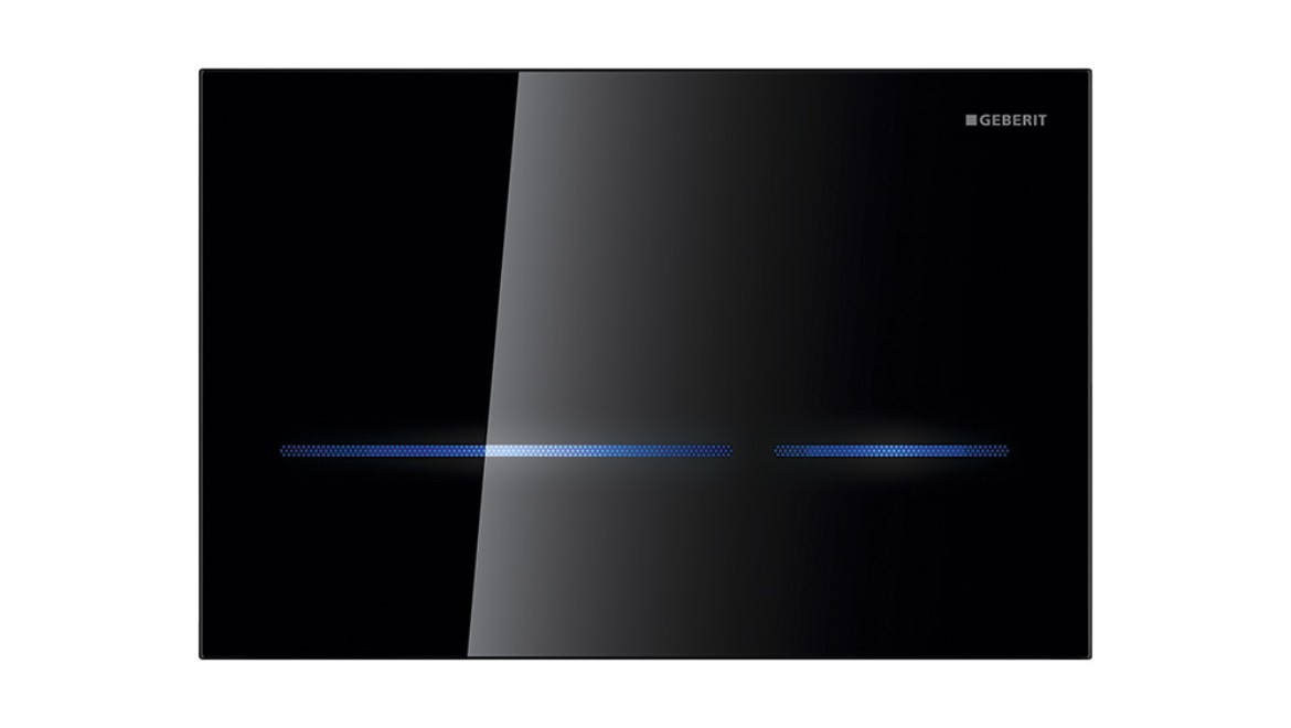 Sigma80 flush plate in black glass Sigma80 flush plate in black glass