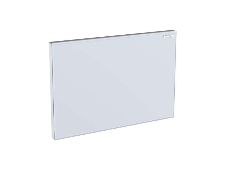 Cover plate for use with remote flush, in white glass finish Cover plate for use with remote flush, in white glass finish