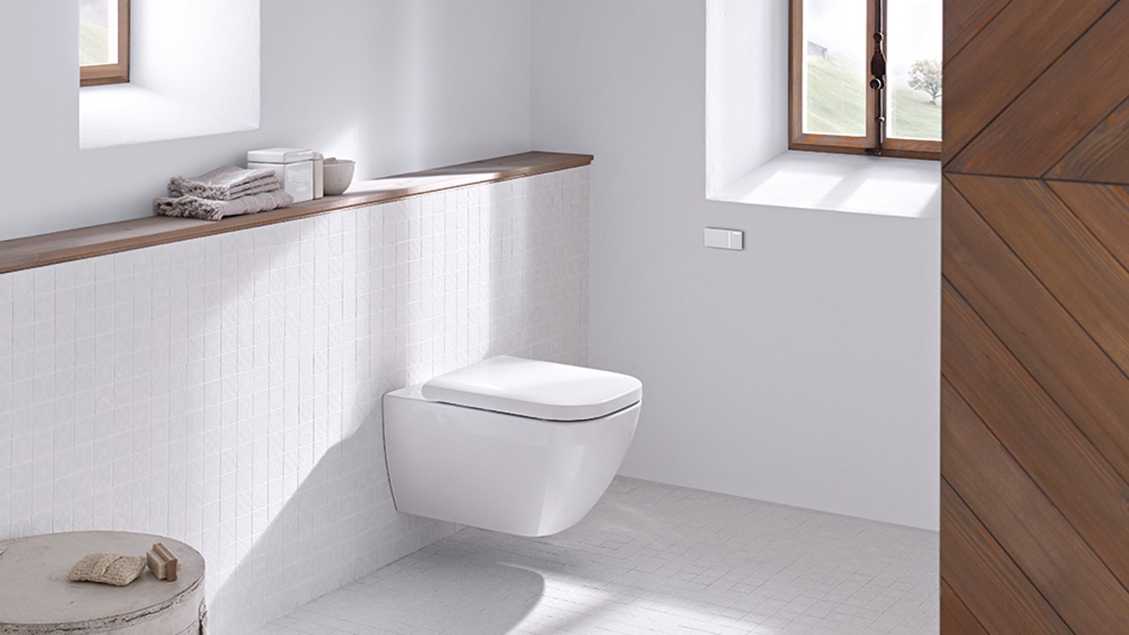 Geberit remote flush button type 70 in the bathroom