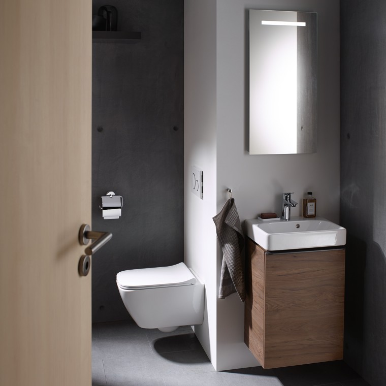 Small bathroom with bathroom products from Geberit Small bathroom with bathroom products from Geberit
