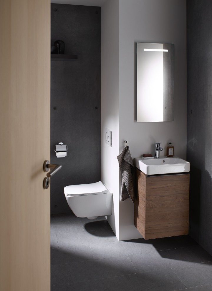 Bathrooms with a small floor plan and Smyle washbasin furniture