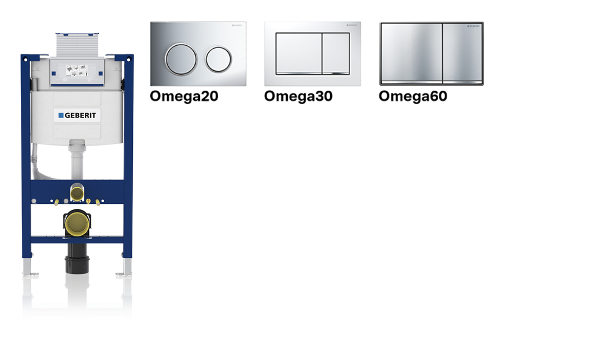 Geberit Omega cisterns and actuator plates