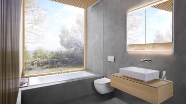 A fully functional bathroom designed around Geberit in-wall systems