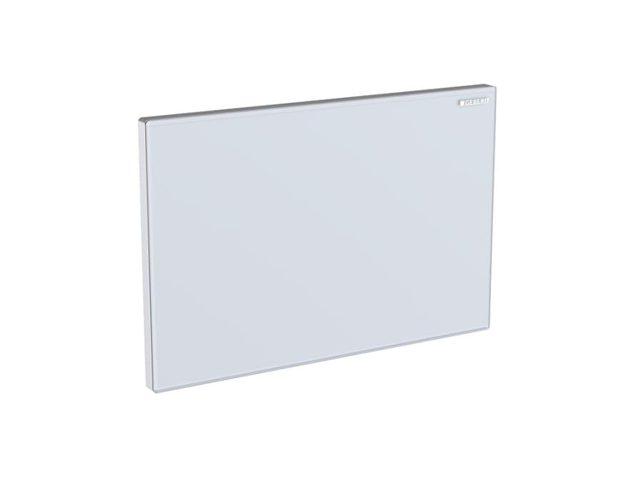 Cover plate for use with remote flush, in white glass finish Cover plate for use with remote flush, in white glass finish