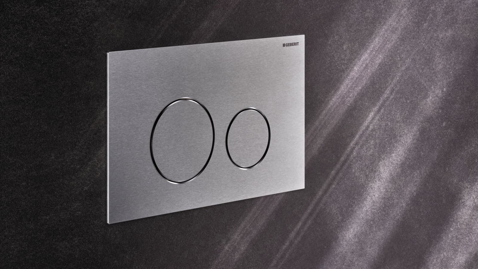 Sigma40 Round flush actuator plate in brushed stainless steel Sigma40 Round flush actuator plate in brushed stainless steel