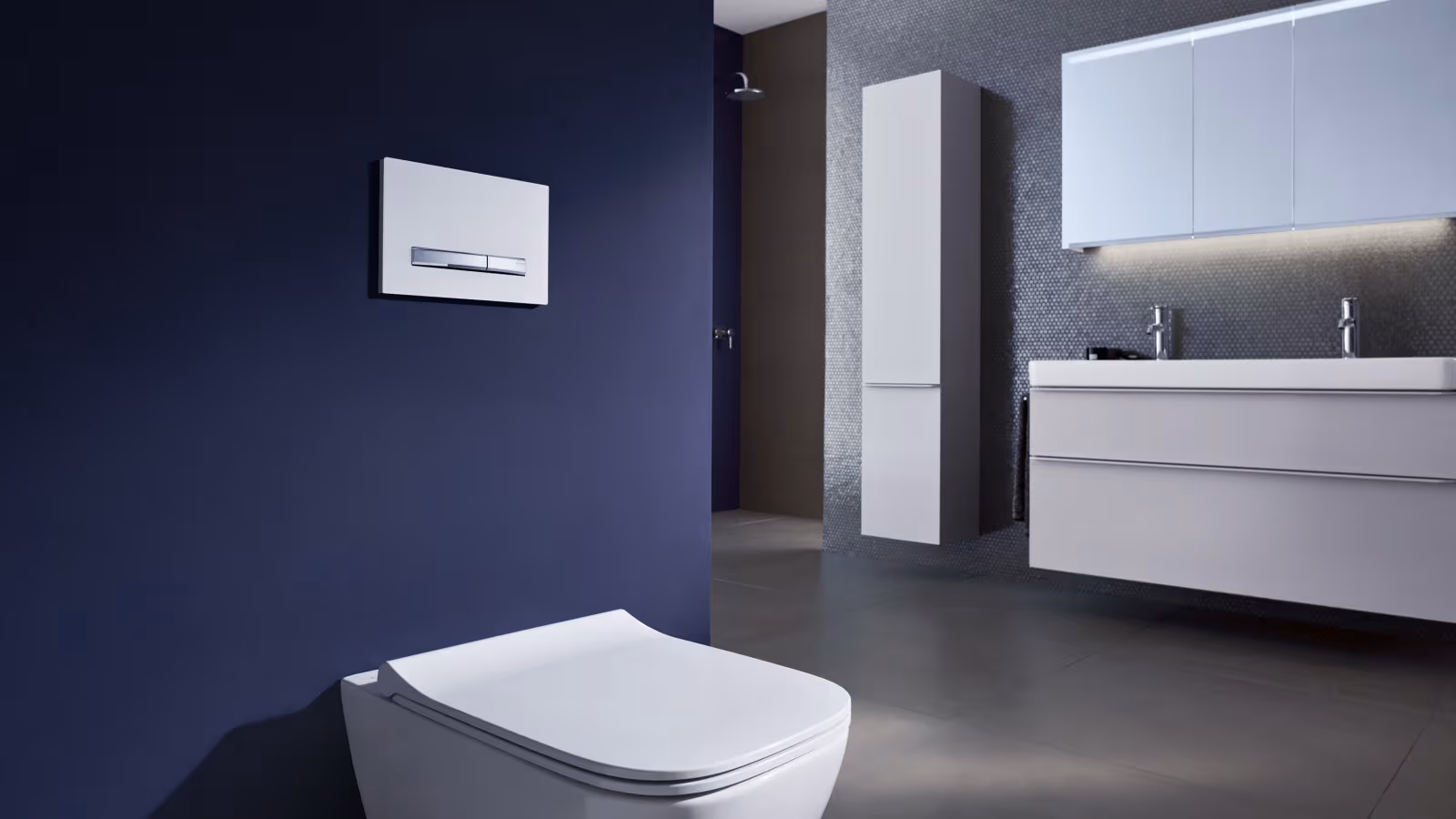Bathroom with Geberit actuator plate Sigma50 Bathroom with Geberit actuator plate Sigma50
