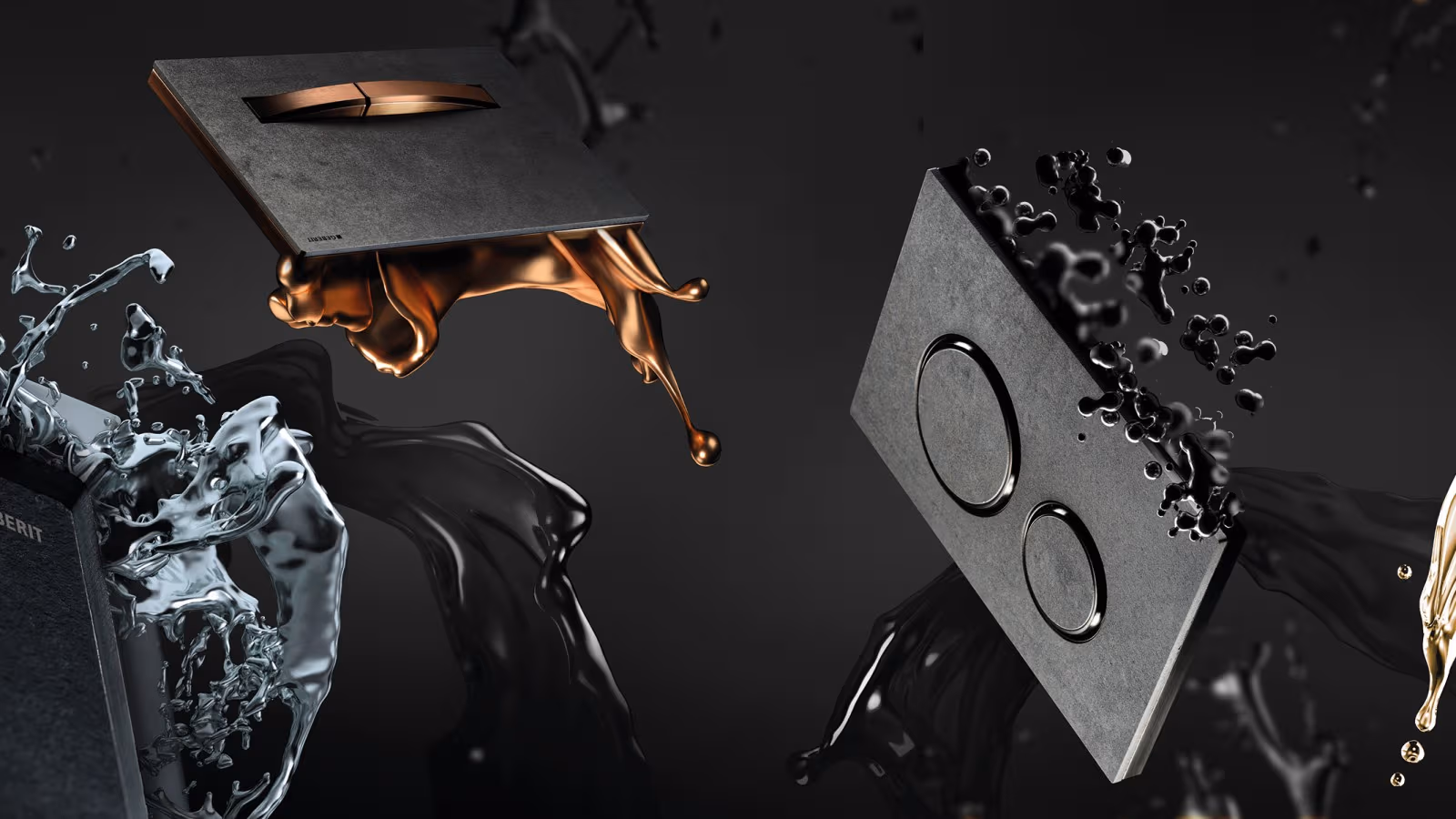 Geberit flush plates in "precious metal" finishes Geberit flush plates in "precious metal" finishes